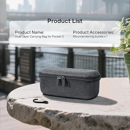 Miniatura 8 de STARTRC PHOTO Bolsillo 3 de doble capa Estuche de transporte portátil Duro Bolsa de almacenamiento ligero Correa de muñeca Bolso para DJI Osmo