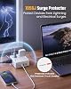 SUPERDANNY Cable de Extensión, Regleta Protectora contra Sobretensiones con Enchufe Plano, 3m | 8 Puertos AC y 4 USB (2 USB C), Protector contra Sobretensiones de 1050J, Estación de Carga para Escritorio para Hogar, Oficina, Esenciales para Dormitorio Universitario 6