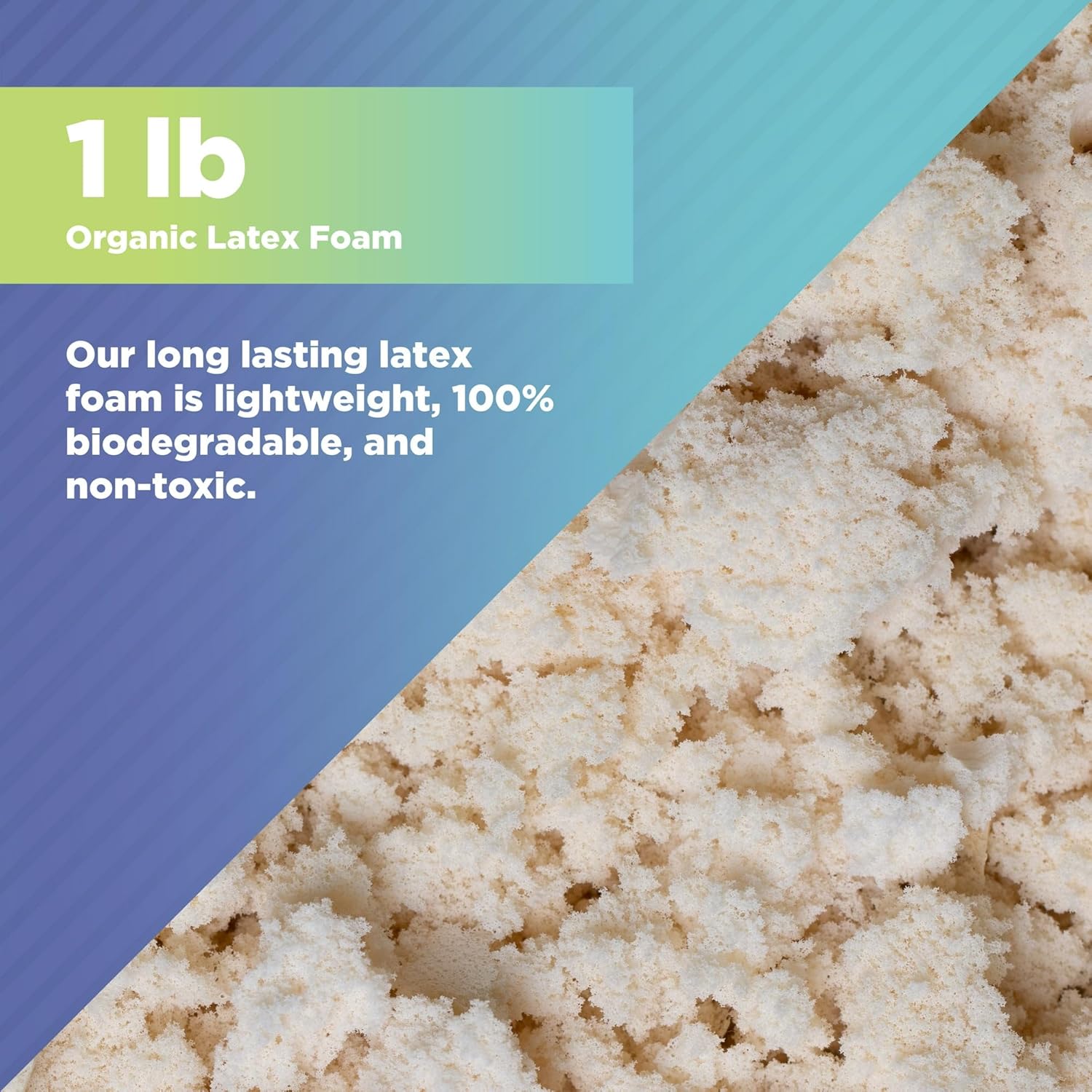 Bean Products 1 lb - All Natural Shredded Latex Foam - New Recycled Fill for Bean Bags - Pet Beds - Pillows - Made in The USA, Chicago