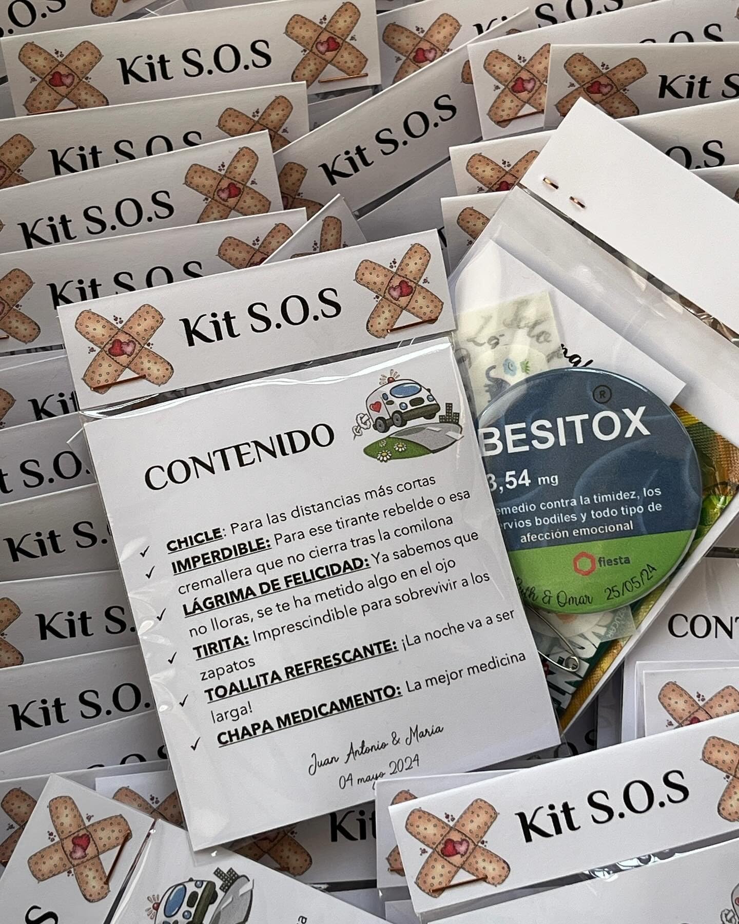 KIT PRIMEROS AUXILIOS BODA. Detalle divertido para tus invitados. 20 unidades. BODA y Eventos