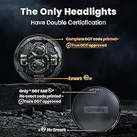 Vista 5 de HWSTAR Par de faros delanteros LED redondos 1000% brillantes antideslumbrantes de 7 pulgadas, compatibles con Jeep Wrangler JK, JKU, TJ, LJ, Chevy