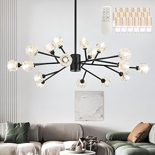 Bagood 18 Lights Black Sputnik Chandeliers
