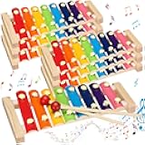 6 Pcs Xylophone for Kids Wooden Xylophone with Mallets Musical Instrument Wood Baby Percussion Kit Christmas Birthday Gifts for Boys Girls Educational Preschool Instruments Toddler Toys