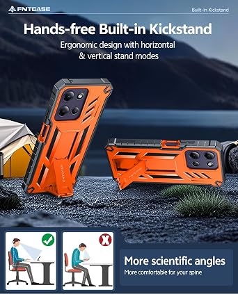 FNTCASE for Motorola Moto G Power 5G 2026/2025 Case with Kickstand Orange