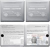 Vista 28 de Ziciner Soporte para Seguro de Registro de Automóvil, Paquete de 2 Organizador Esencial de Documentos de Tarjetas de Auto para Guantera con Cierre