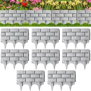 Landical 8 Pcs Retaining Wall Block Faux Stone Edging for Landscaping, 1...