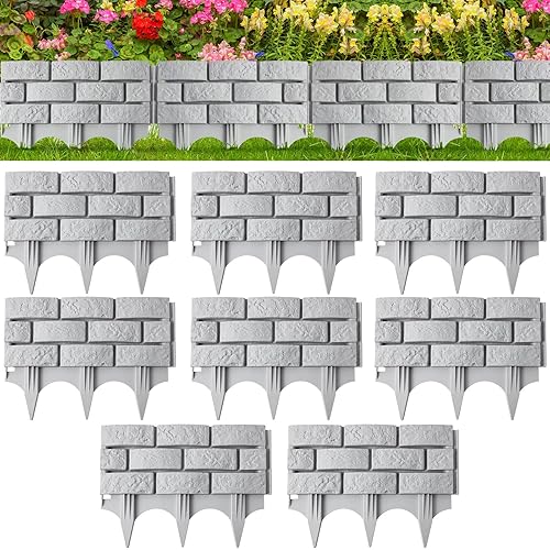 Landical 8 Pcs Retaining Wall Block Faux Stone Edging for