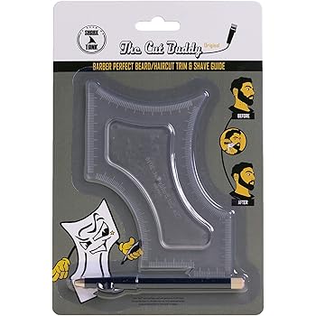 The Cut Buddy As Seen On Shark Tank - Beard Shaping Tool, Hair Trimmer Guide, Mens Beard Template Tool, Goatee Liner, Mustache Styling Shaper, Neck Shave Grooming Guide, Lineup Shaver Guard Stencil