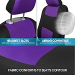 BDK PolyPro Couvertures de siège de voiture Ensemble complet en violet sur noir, avant et arrière housses de banquette pour les voitures, facile à installer Couverture de siège pour voiture, accessoires de voiture pour camion SUV - violet