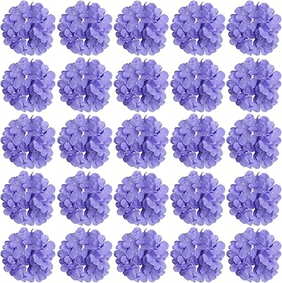 FagusHome 30 Pcs Silk Hydrangea Heads Artificial Flowers Heads and Stems Fake Hydrangea Flowers for Home Wedding Decor (Li...