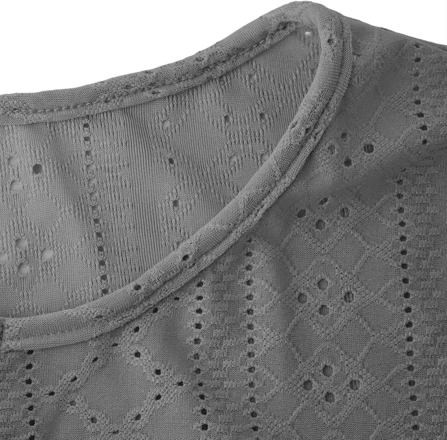 Vacation Tops Women Mesh Hollow Out Short Sleeve Beach Boho V Neck Button Up Shirts Dressy Casual Tees