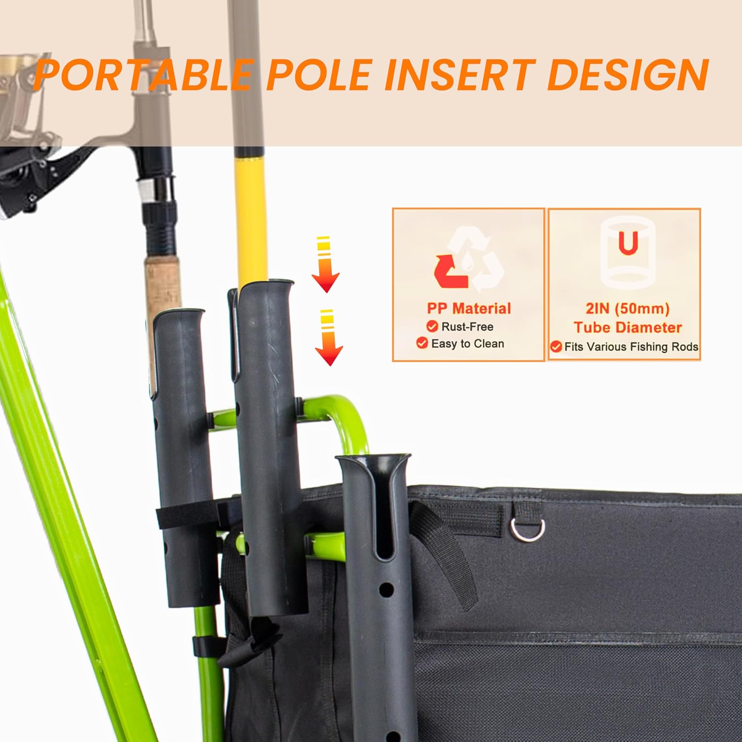 ZeHuoGe Fishing Cart Beach Cart Collapsible Wagon with 9.85'' Wheels, Heavy Duty Garden Cart with Rod Holders,Umbrella Holder and Storage Pockets,550lb Large Capacity (Green)