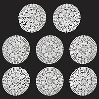 Vista 7 de 8 manteles individuales hechos a mano de ganchillo de 12 pulgadas, hechos a mano, color rosa blanca