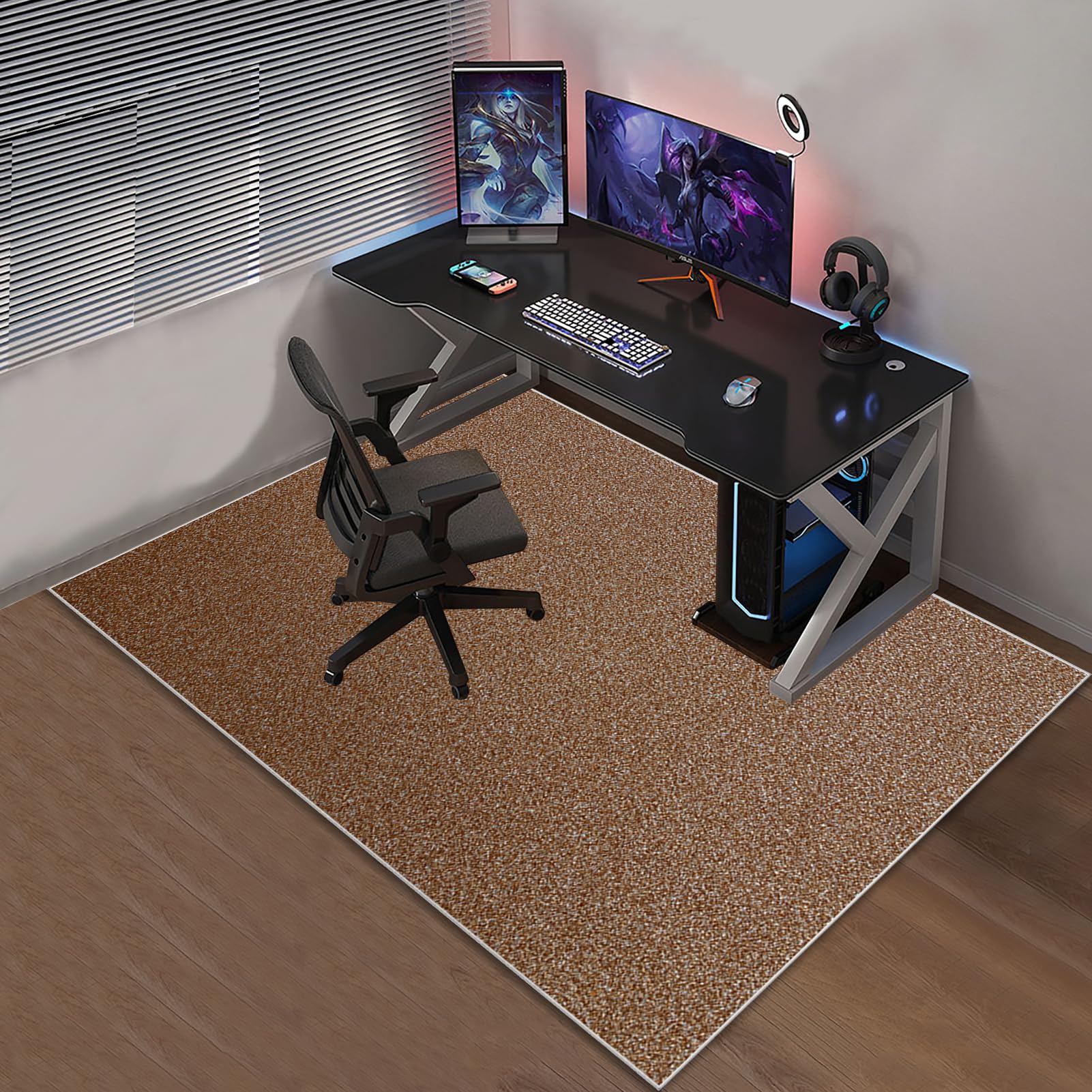 Xiaputcr Floor Mat for Office Chair Office Chair Mat for Hardwood Floor Non Slip Gaming Computer Chair Mat Multi-Purpose Floor Protectors for Rolling Chairs Carpet Protections Chair Mats 100 x 120 cm - Image 3