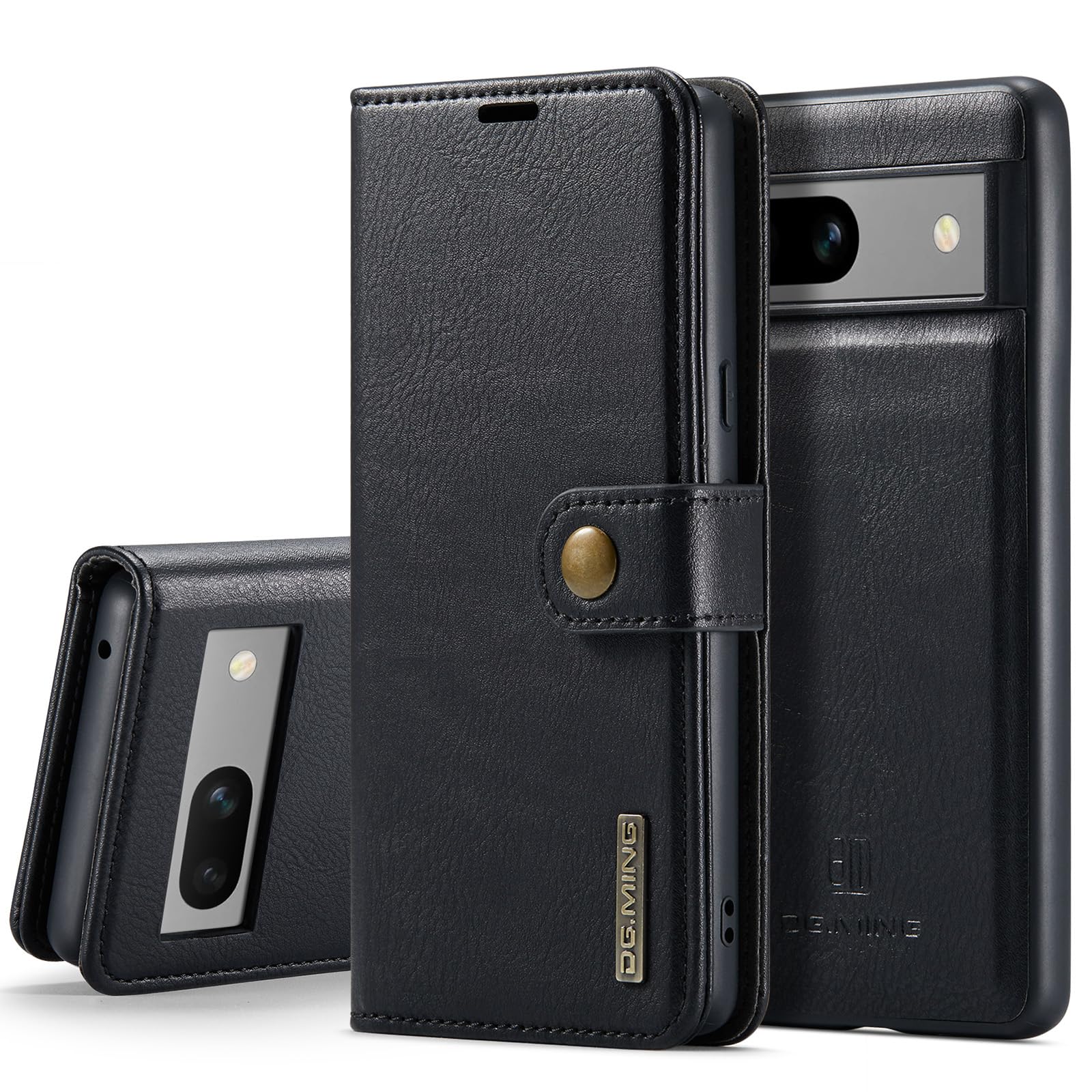 Coque Pixel 8A en cuir véritable véritable amovible et antichoc - 8