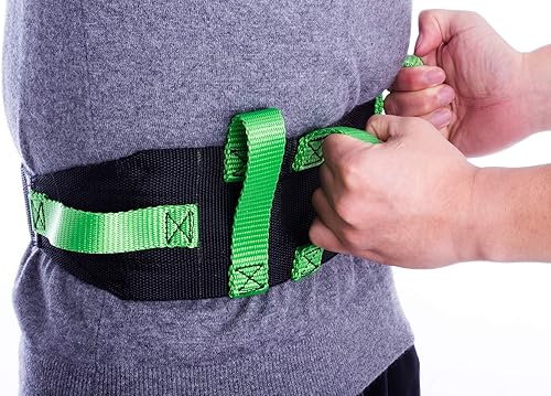 Miniatura 8 de Cow&Cow Cinturón de marcha con asas y hebilla de liberación rápida para terapia física de enfermera, 4 pulgadas (verde, 28-52 pulgadas)