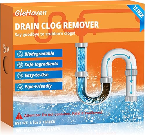 Miniatura 1 de Glehaven Removedor de obstrucciones de drenaje, potente removedor de obstrucciones, soluciones para alcantarillas de drenaje obstruidas, removedor