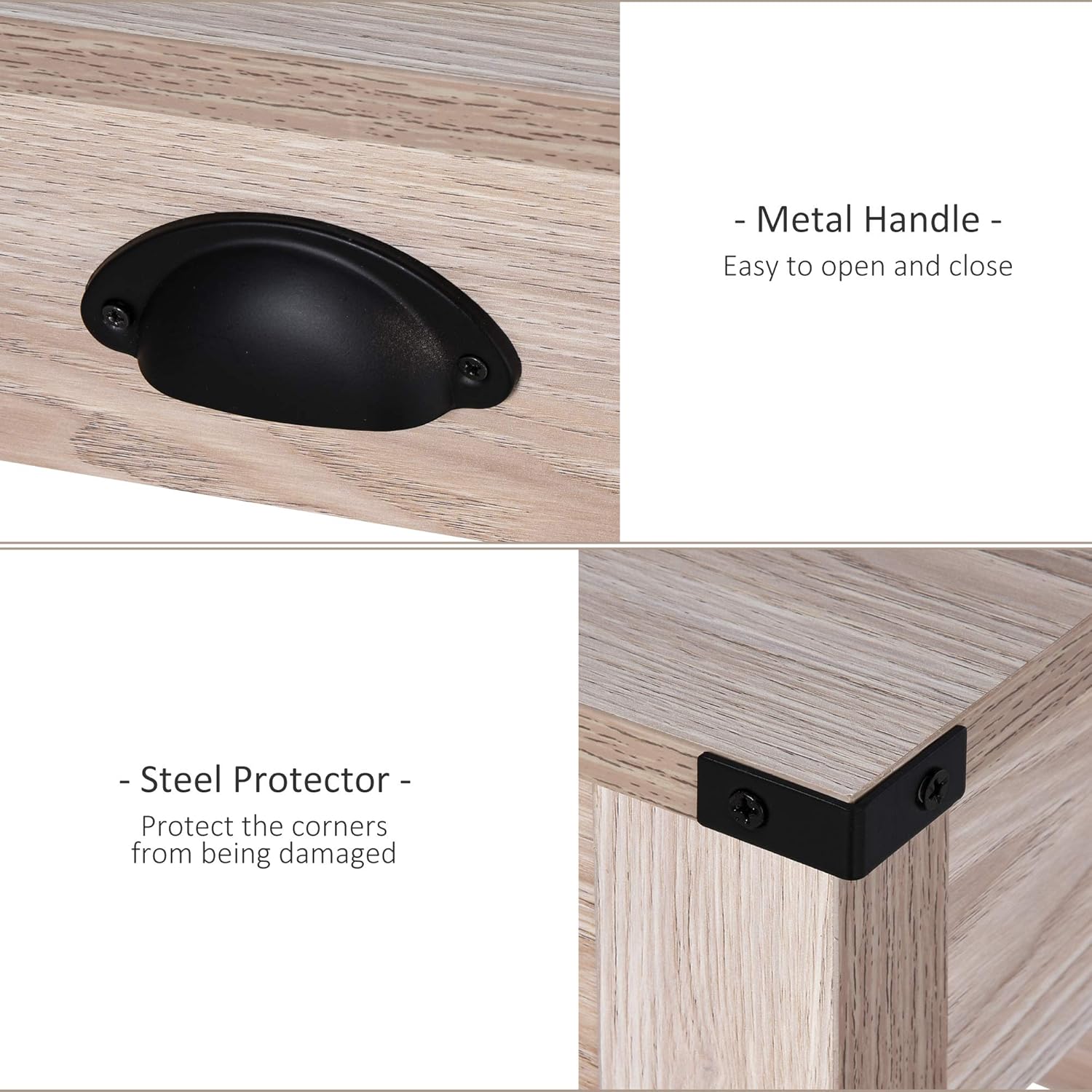 Black Wood X-Frame Computer Desk with Drawer