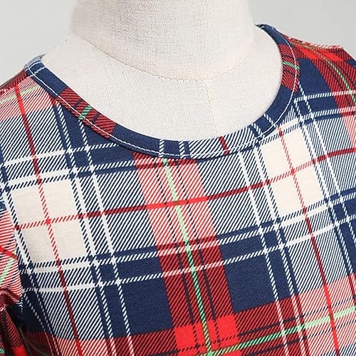 Miniatura 3 de Mumetaz Mommy and Me - Vestidos de Navidad a cuadros de manga larga, vestido midi ajustado para madre e hija, trajes a juego