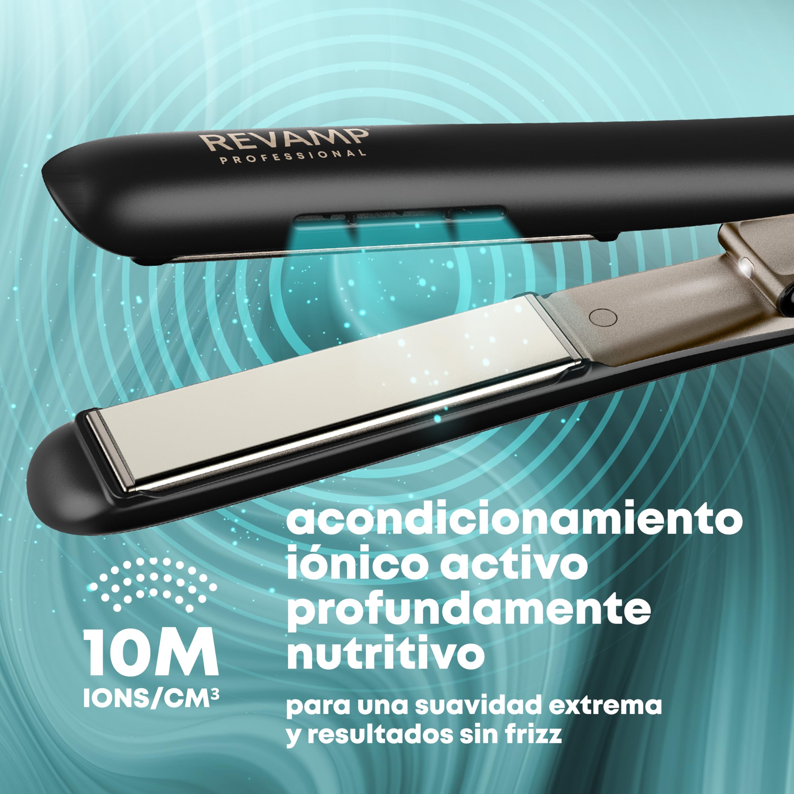 REVAMP Enigma Tri Care Plancha de Pelo Infrarroja - Iónica | Placas de Cerámica Infrarroja, Aceites Progloss, Protección y Cuidado del Cabello, Antiencrespamiento