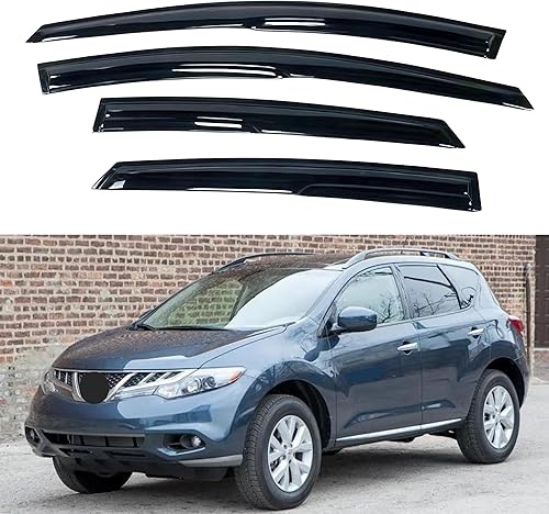 Miniatura 95 de IG - Visera para ventana de automóvil, protector contra la lluvia, el sol y el viento, con cinta adhesiva, deflector extraduradero para ventana