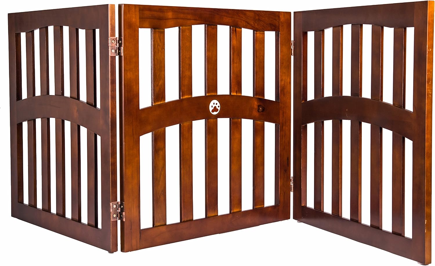 Ethan Pets Jake Convertible Dog Gate with Ceramic Paw Accent and 3 32-Inch Panels