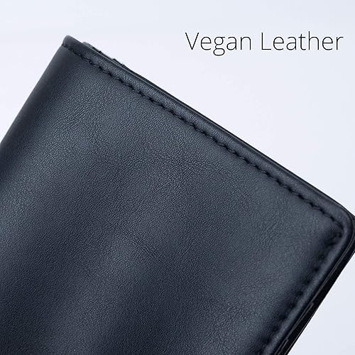 Miniatura 5 de Alldaily Pequeña cartera RFID para mujer, delgada, compacta, plegable, con bolsillo, mini monedero de viaje para mujer, Negro -, Compacto