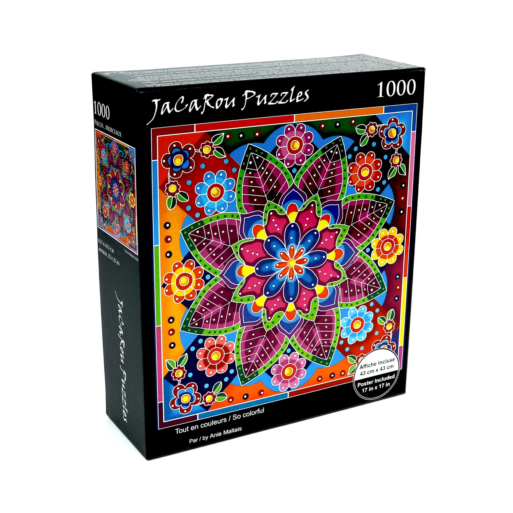 JaCaRou PuzzlesSO Colorful 1000 Pieces Square Jigsaw Puzzle