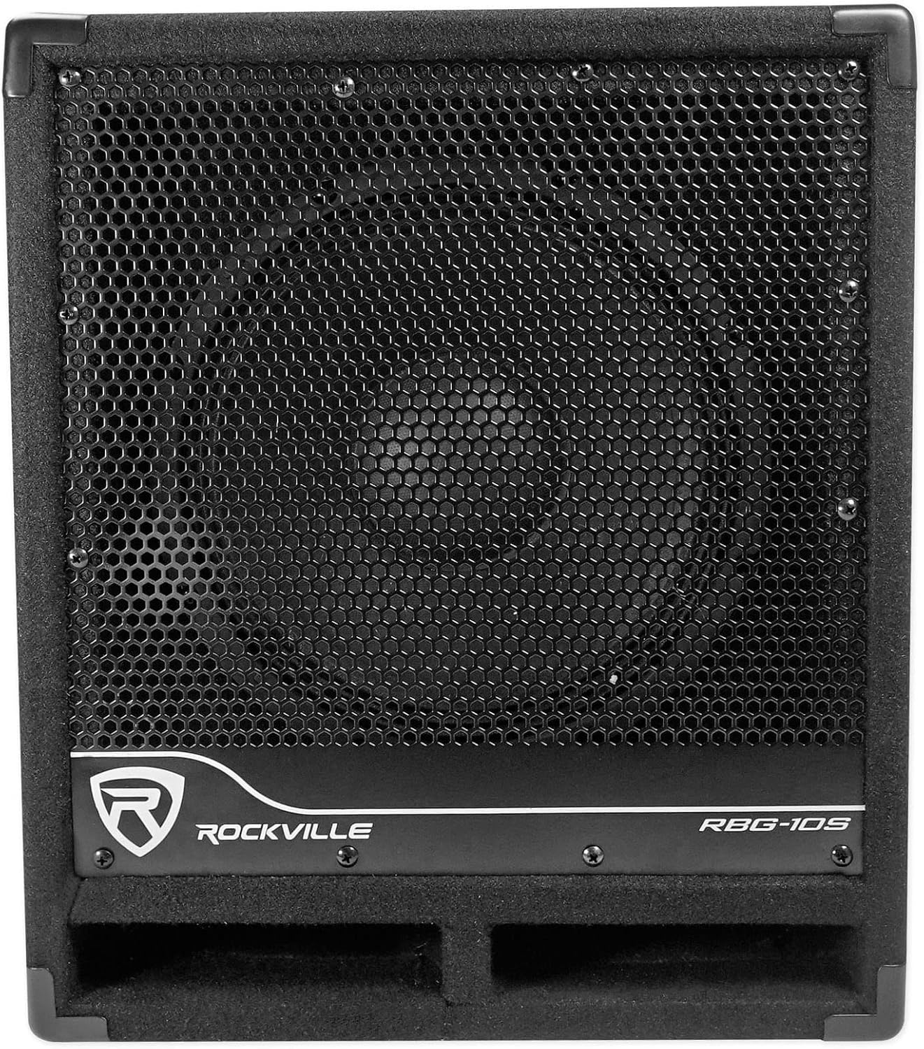 Rockville RBG10S Powered PA Subwoofer, Compact, 10", 1200W, Deep Bass, Variable Crossover, Built-in Limiter, Pole Mount, Perfect for DJ, House Parties