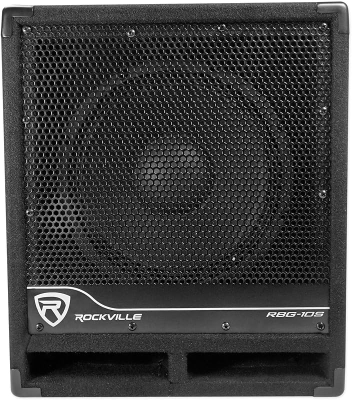 Rockville RBG10S Powered PA Subwoofer, Compact, 10", 1200W, Deep Bass, Variable Crossover, Built-in Limiter, Pole Mount, Perfect for DJ, House Parties | 1200W Peak / 300W RMS, 70 Oz Magnet, 2" Voice Coil, XLR/TRS/RCA Inputs, XLR Thru, Clip Limiter, Pole Mount, 110dB SPL
