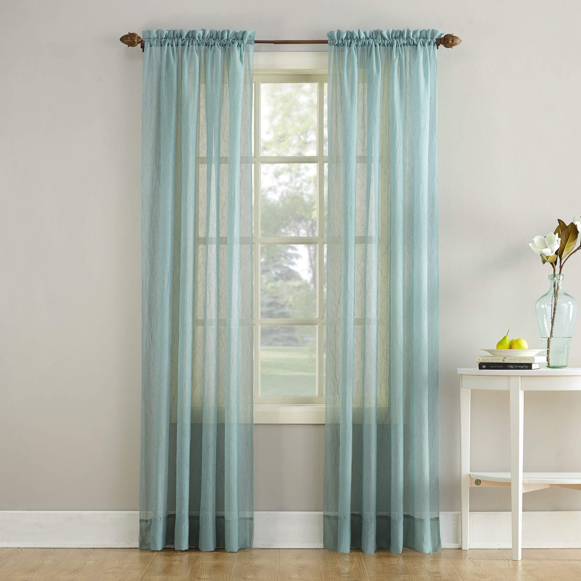 Tenda Velo In Voile Strutturato No. 918 - Colore Blu - Dimensioni 129,5 X 213,4 Cm - 3