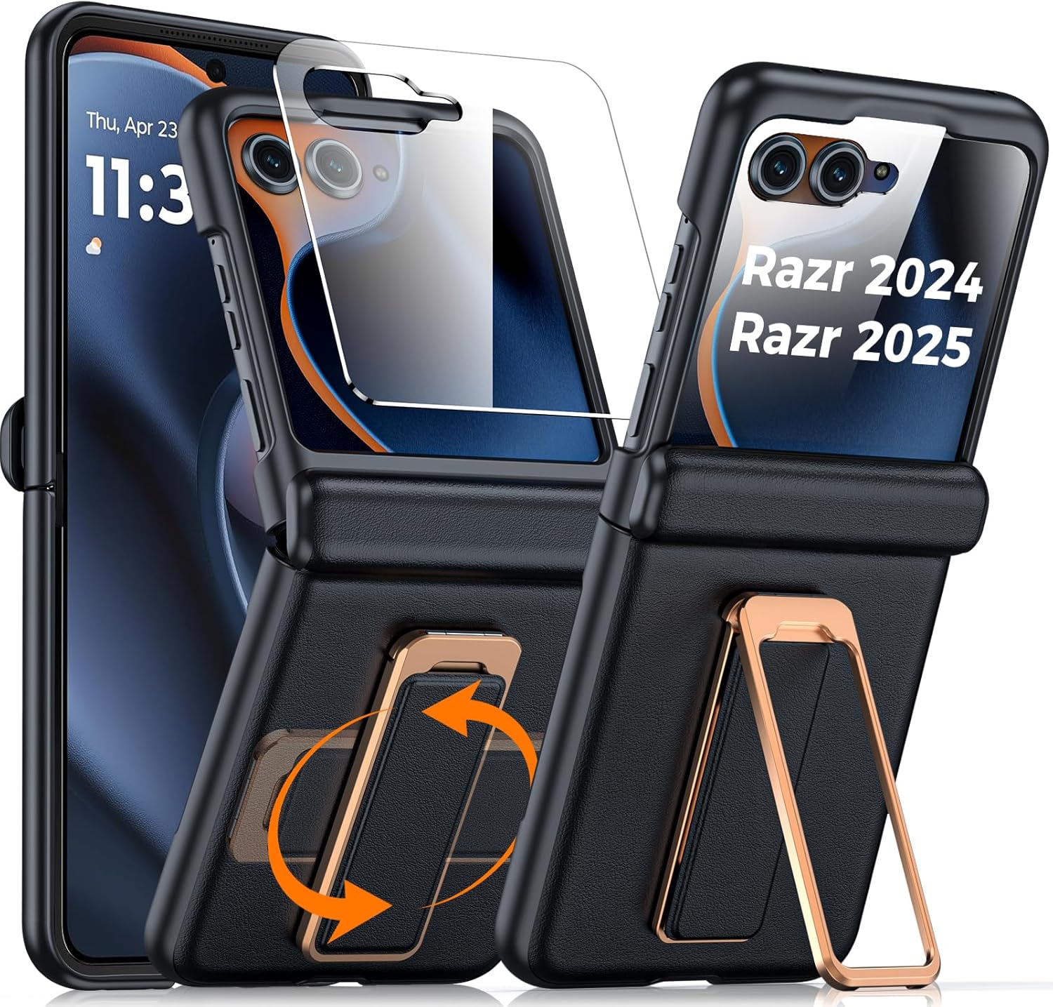 Moto Razr 2025/2024 case with built-in screen protector