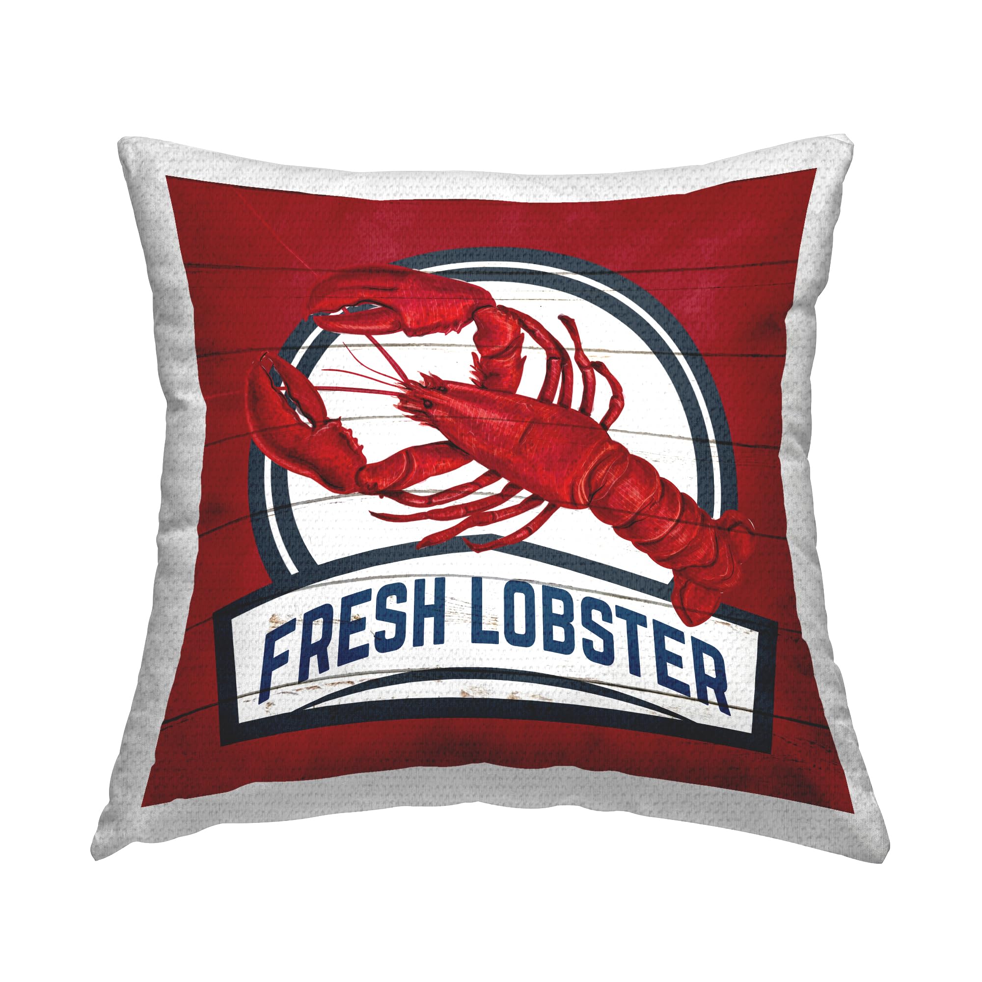 Stupell Industries Fresh Lobster Phrase Outdoor Pillow Design by Kim Allen