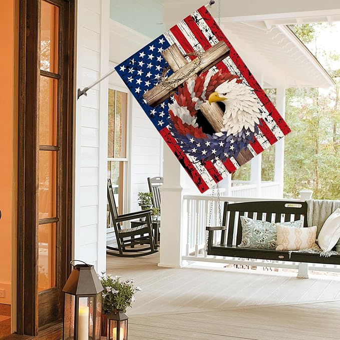 Bandera de Casa Patriótica Águila y Estrellas 28x40 Pulgadas Doble Cara miniatura 2