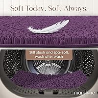 Vista 5 de MAYSHINE Tapete de baño de felpilla de chenilla Extra suave, súper absorbente, antideslizante Alfombra de microfibra esponjosa