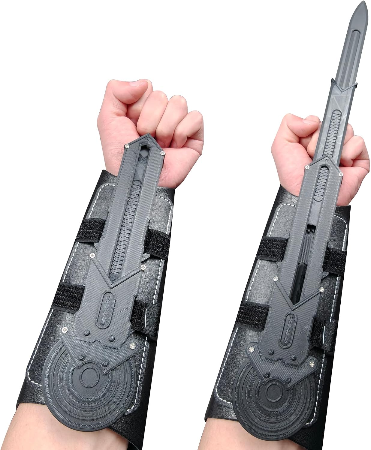 Hidden Blade 3D Printed Retractable Cosplay Prop Collectors Black image 3