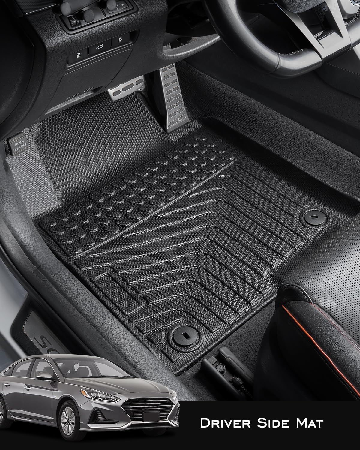 for Hyundai Sonata Floor Mats 2015 2016 2017 2018 2019,Floor Mats for Kia Optima 2016-2019,All Weather Floor Mats Trunk Mats Full Set Cargo Liners Accessories (4PCS)