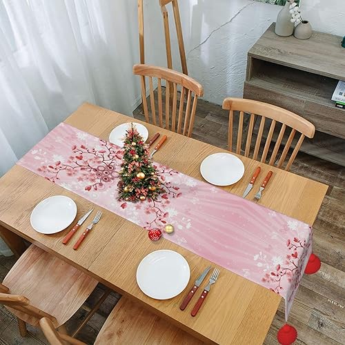 Vista 7 de Christmas Table Runner 60 Inches Long Fall Table Runner for Dining Table Christmas Decorations Coffe Table Runner with Tassels Kitchen & Table