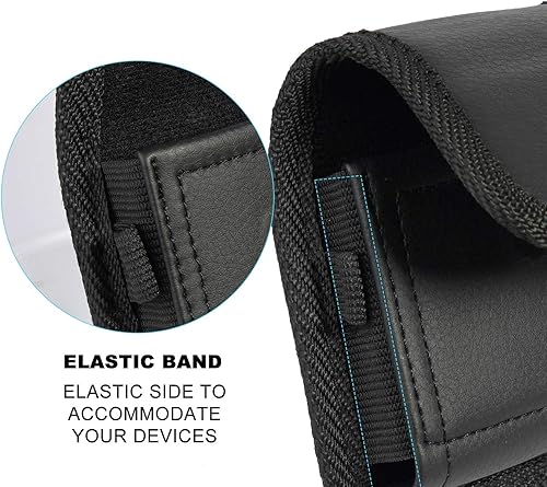 Miniatura 3 de Nakedcellphone - Funda para Motorola RAZR 2025 Flip Phone, color negro, piel vegana vertical trabilla para cinturón, clip de metal, cierre magnético