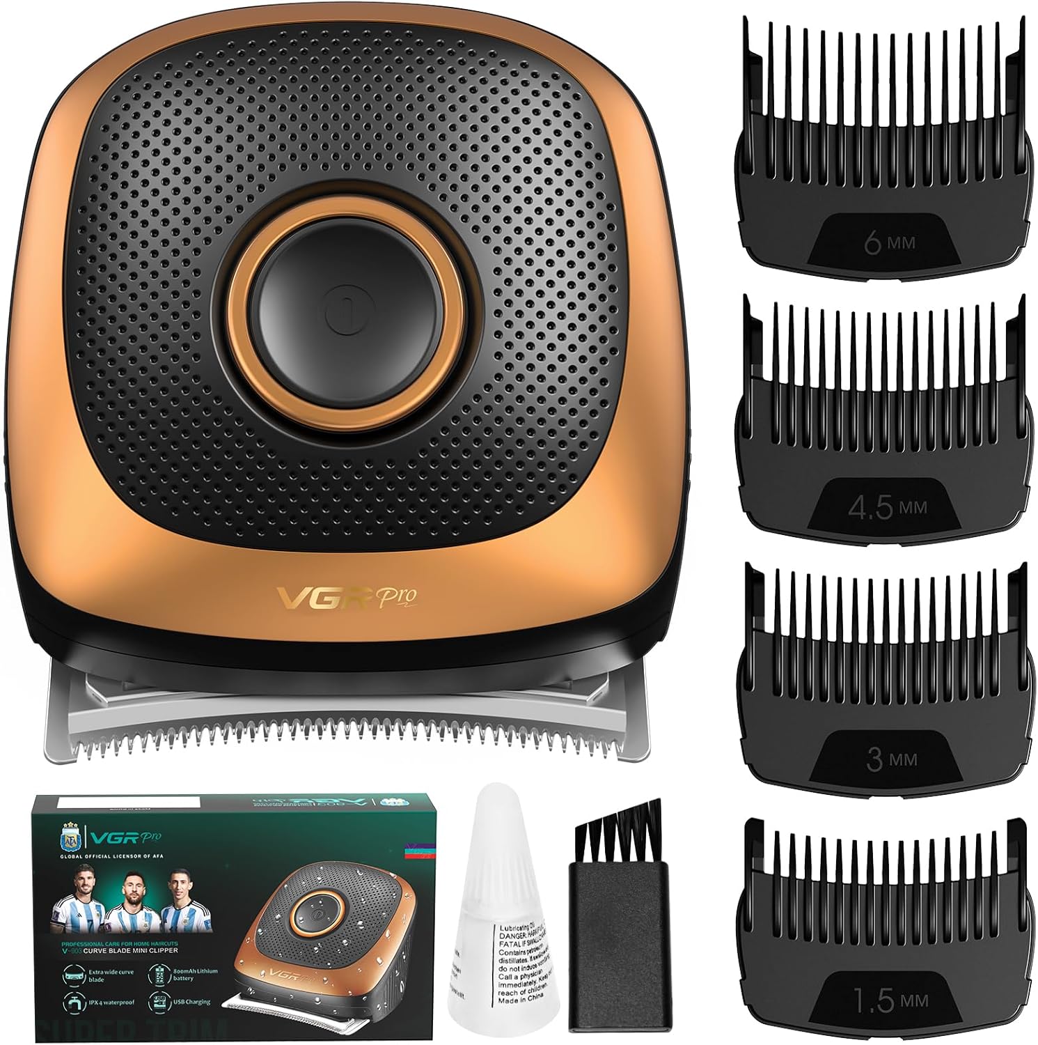 Shortcut Pro Self-Haircut Clippers Kit, Hair Clippers for Men Professional, Waterproof Cordless Hair Cutting Kit with Wide Curved Blade, Electric Razor Trimmer for Home Travel Use