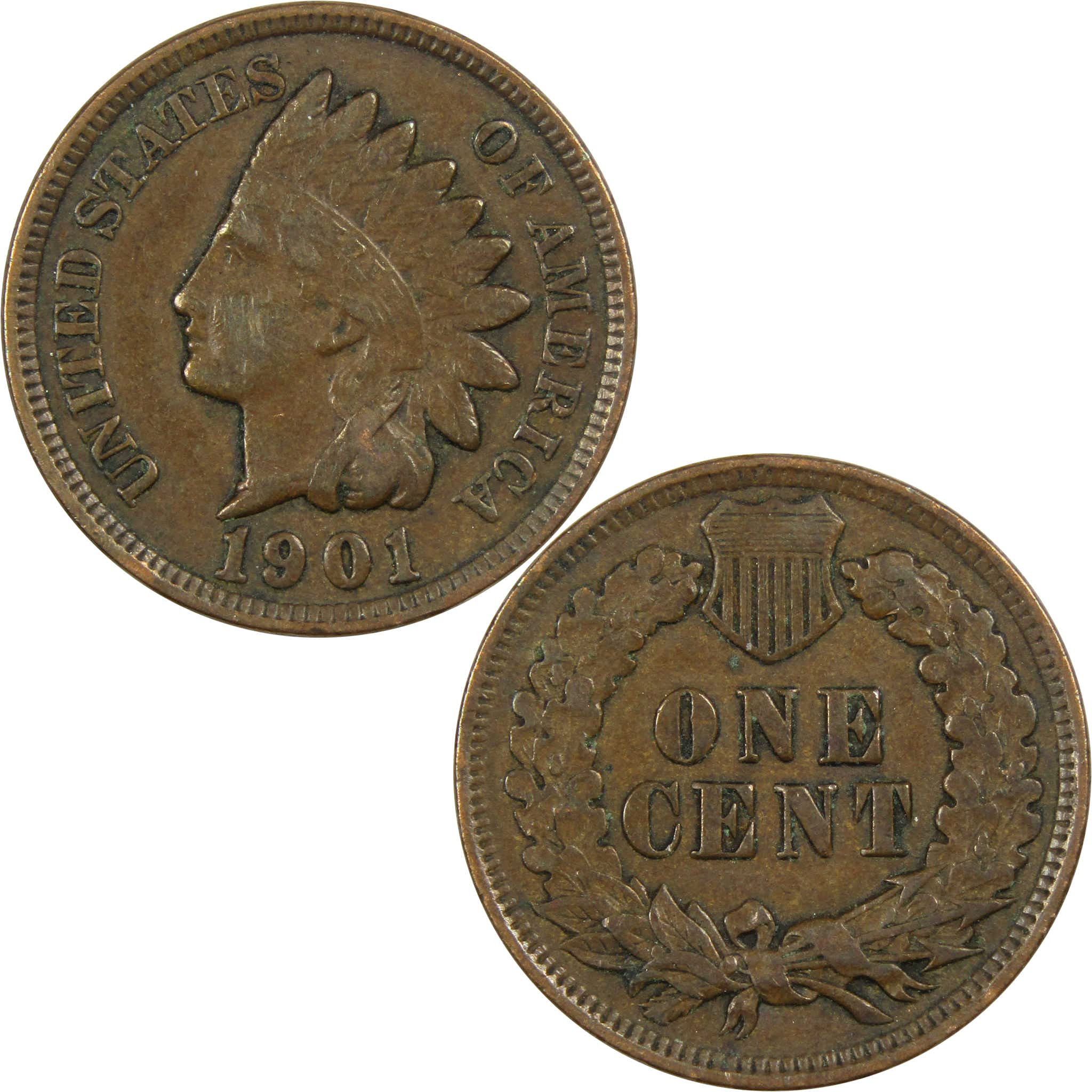 pipipi♥️ 1901 Indian Head Cent VF Very Fine Bronze Penny 1c Coin