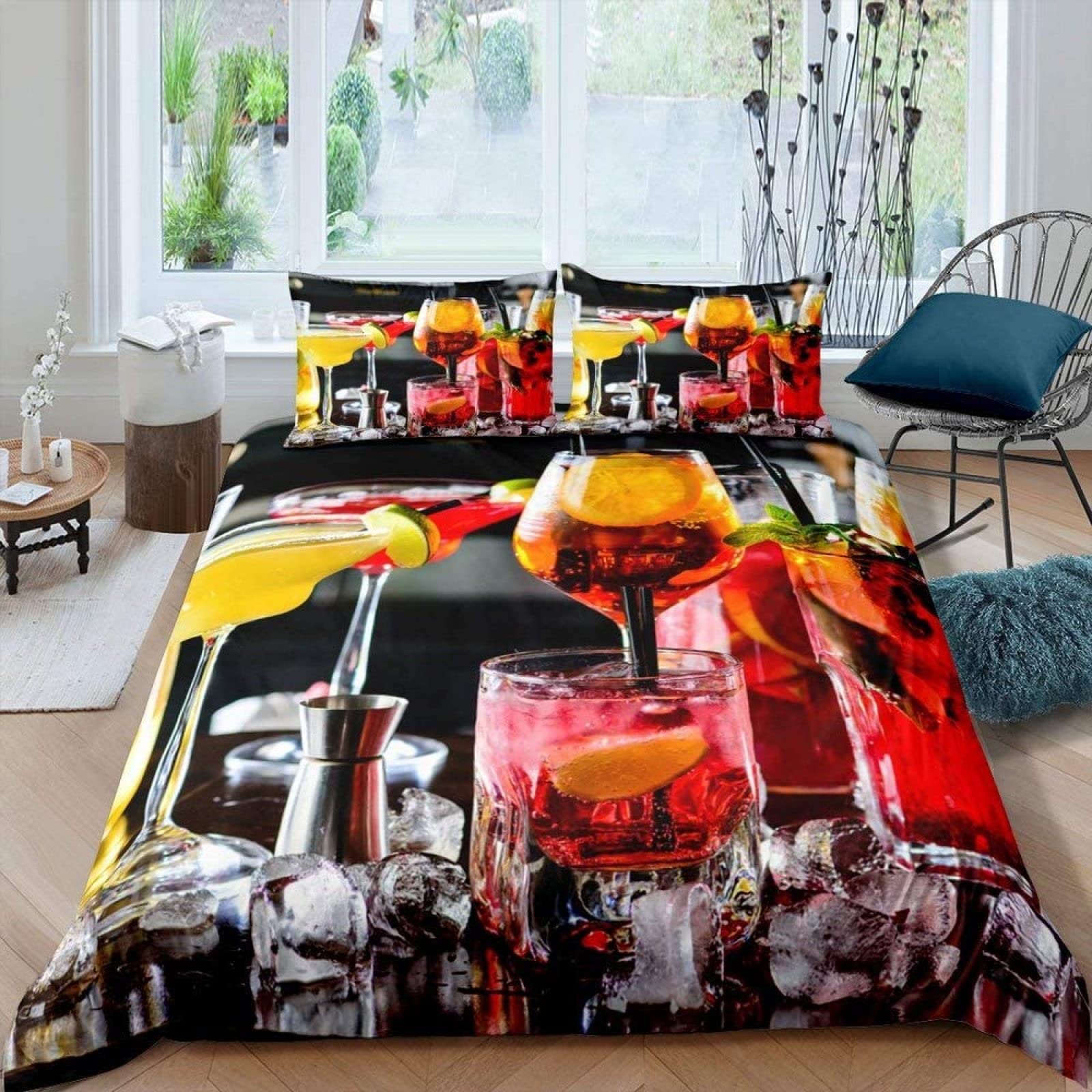 Housse de couette verre de vin 220x240 pour vos soirées cocooning en amoureux