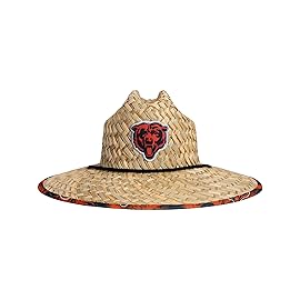 FOCO mens Nfl Team Logo Floral Sun Straw Hat, Team Logo, One Size US