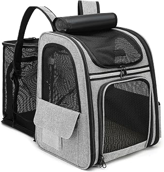 Expandable Cat Backpack Carrier-Dog Carrier Backpacks for Small Dog,Cat Carrier Backpack for all scenarios,Provides Pets with Plenty of Room to Move Around Freely - 11.8x9.4x14.2in 30x24x36cm 4 kg