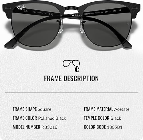 Miniatura 3 de Ray-Ban RB3016 CLUBMASTER MARBLE Gafas de sol de forma cuadrada con kit oficial de gafas