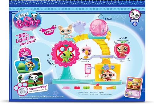 Miniatura 6 de Littlest Pet Shop, Fun Factory - Set de juego Gen 7, mascotas #69 y #68, auténtica figura de cabeza Bobble LPS, juguete de imaginación coleccionable