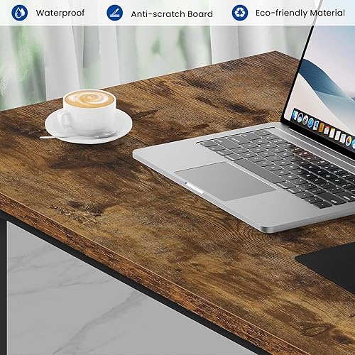 Miniatura 6 de Escritorio para computadora, escritorio de oficina de 32 pulgadas con marco de metal, escritorio de oficina en casa, estilo moderno y simple para