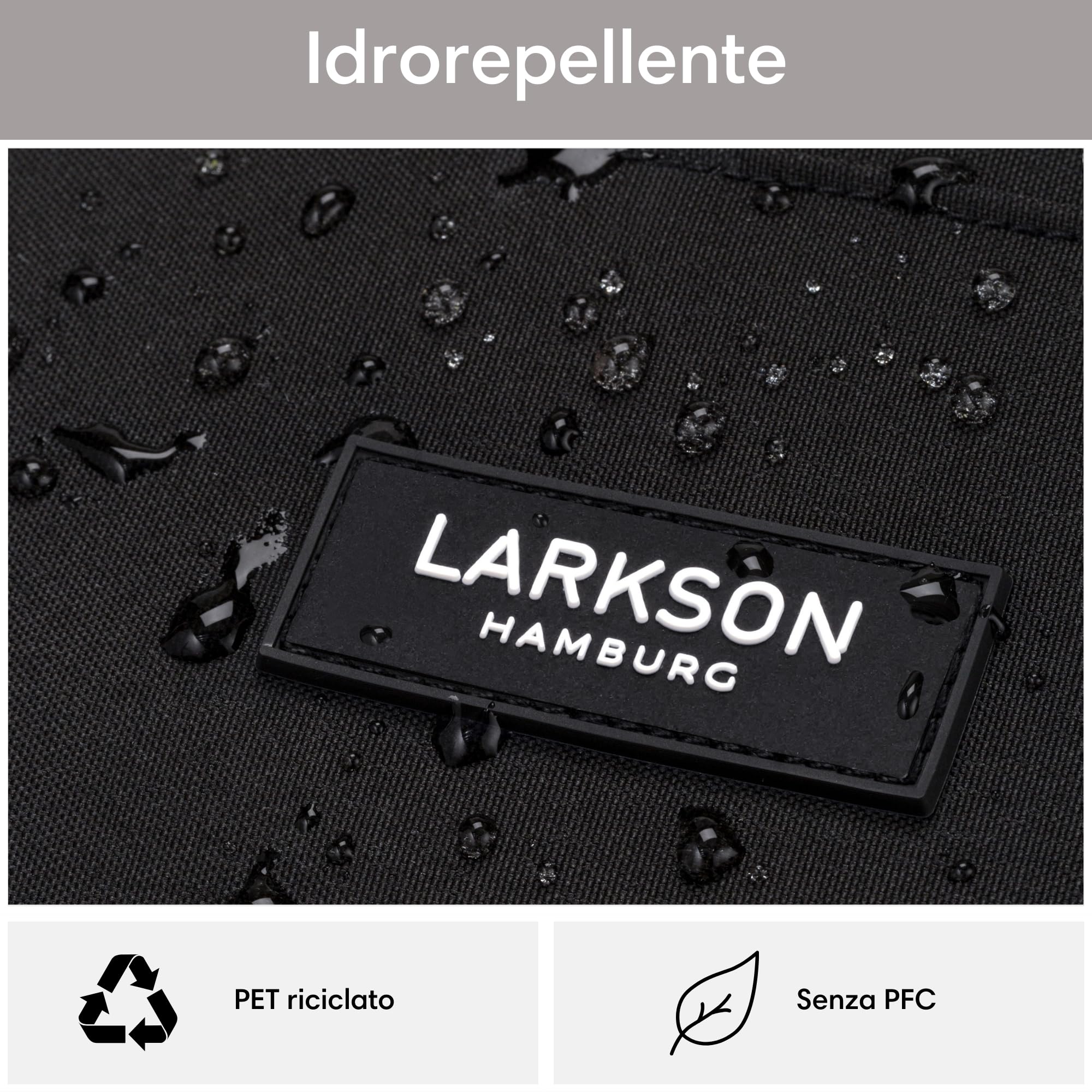 LARKSON Zaino Scuola Nero - No 3 - Zaini Ragazza & Ragazzo Per Scuola Media Superiore, Università - Backpack Piccolo Porta Pc 16 Pollici - 15L - Idrorepellente