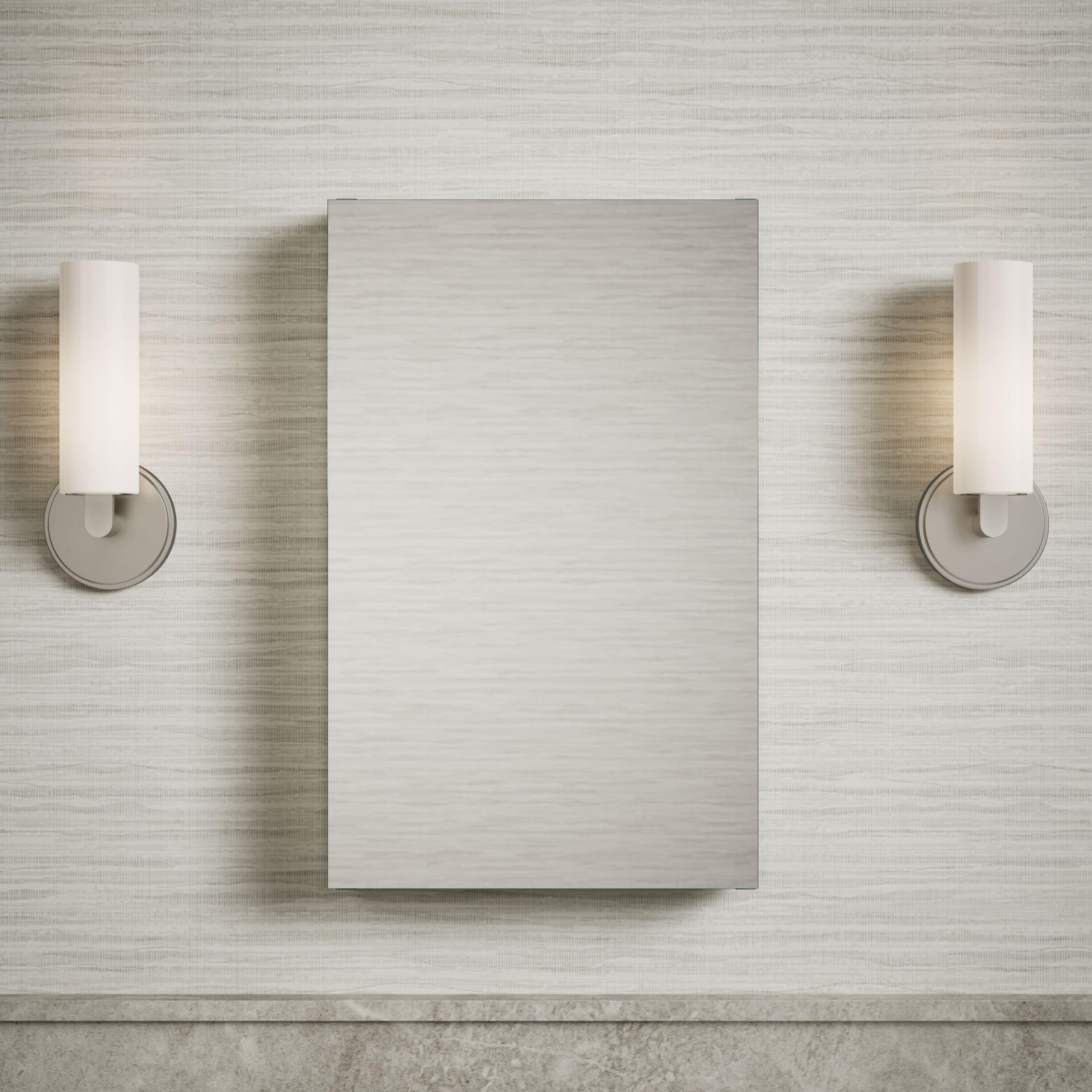 Kohler Maxstow Bathroom Mirror Cabinet, Silver Coated Glass - Storage for Medicine, Makeup, Toiletries - Slim Design, Deep Shelves, Slow Close, Rust-Proof, 38.1cm x 60.96cm x 9.04cm (1 Year Warranty)