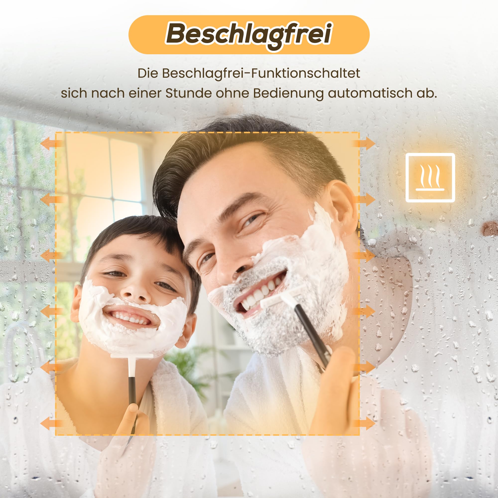 SONNI Spiegelschrank mit Beleuchtung 90x60 cm, 3 Türen LED Spiegelschrank Bad mit Anti-Beschlag, Steckdose, 3 Lichtfarben, Dimmbar, Vollständig Montiert